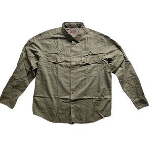 UNTUCKit Button Up Shirt Mens 2XL XXL Olive Green Long Sleeve Office Work Shirt